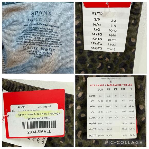 SPANX New Look at Me Now Seamless Leggings in Olive Leopard Small Athletic - Picture 8 of 11